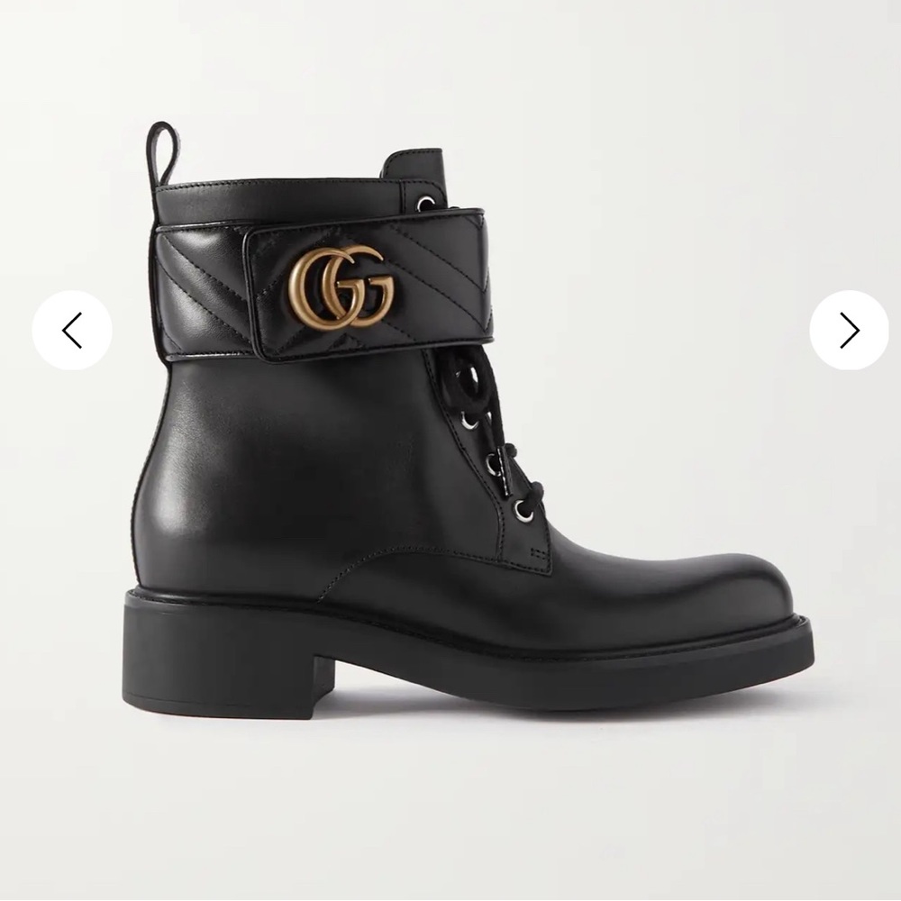 GUCCI NWT Marmont Logo Blk Ankle Boot